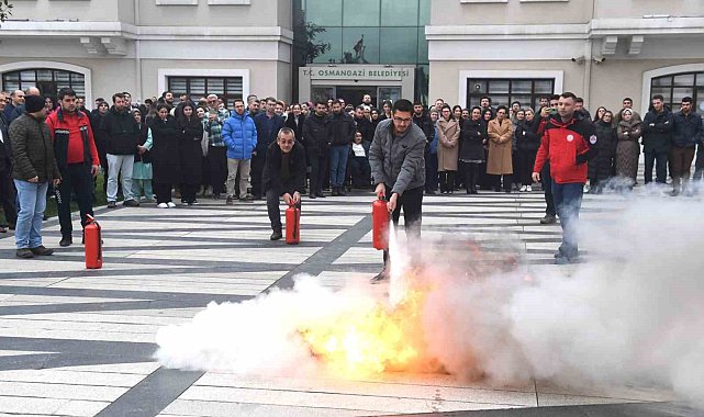 Osmangazi'de başarılı deprem ve yangın tatbikatı