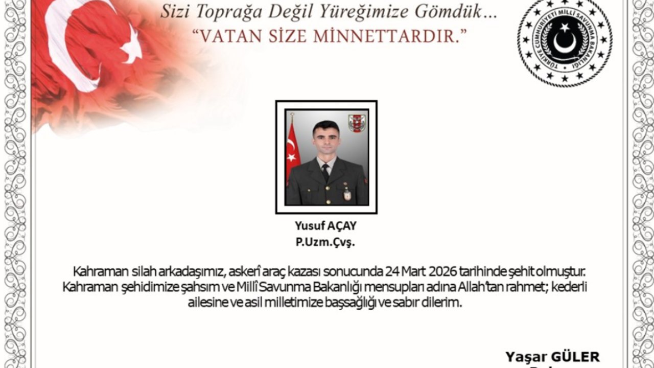 SON DAKİKA | Ağrı'daki kazada 1 asker şehit oldu! Acı haberi MSB duyurdu