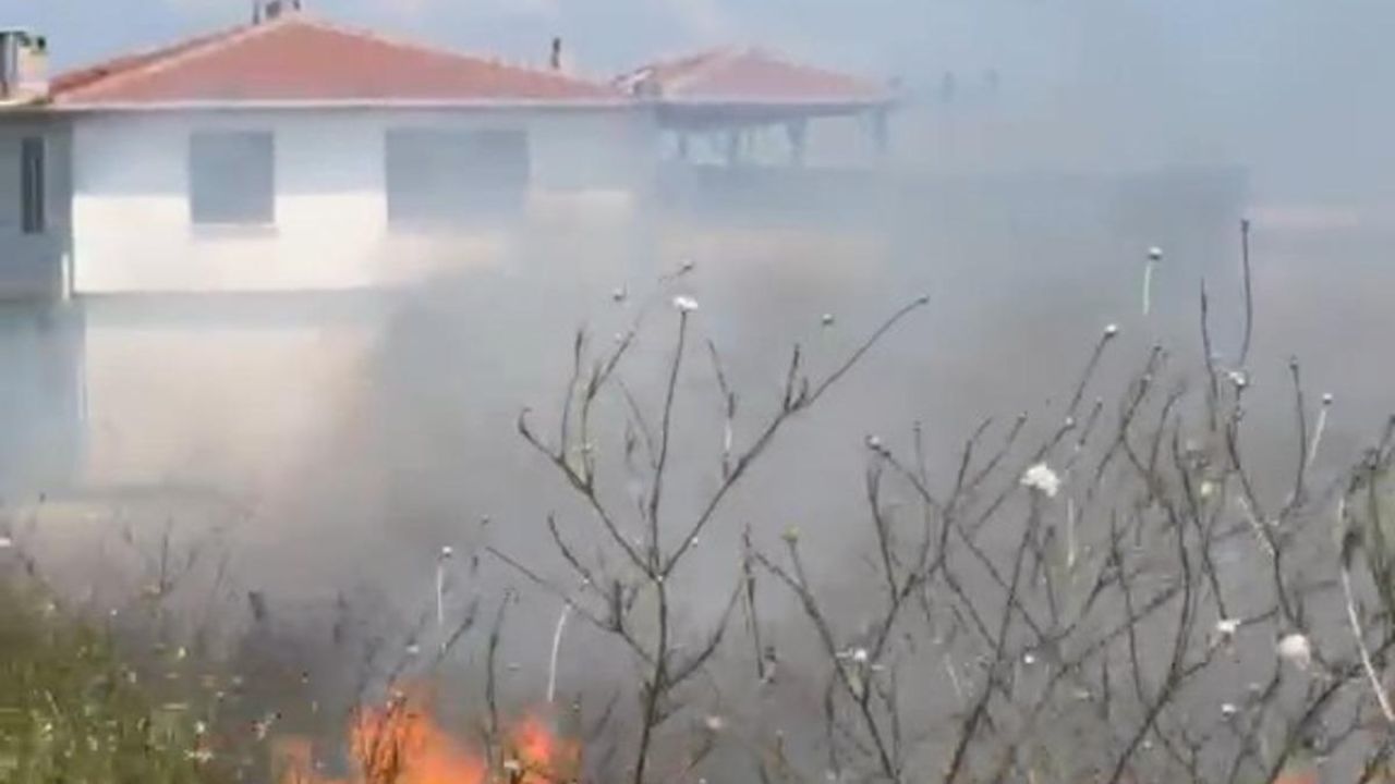 Buğday tarlasında çıkan yangın evlere sıçramadan kontrol altına alındı
