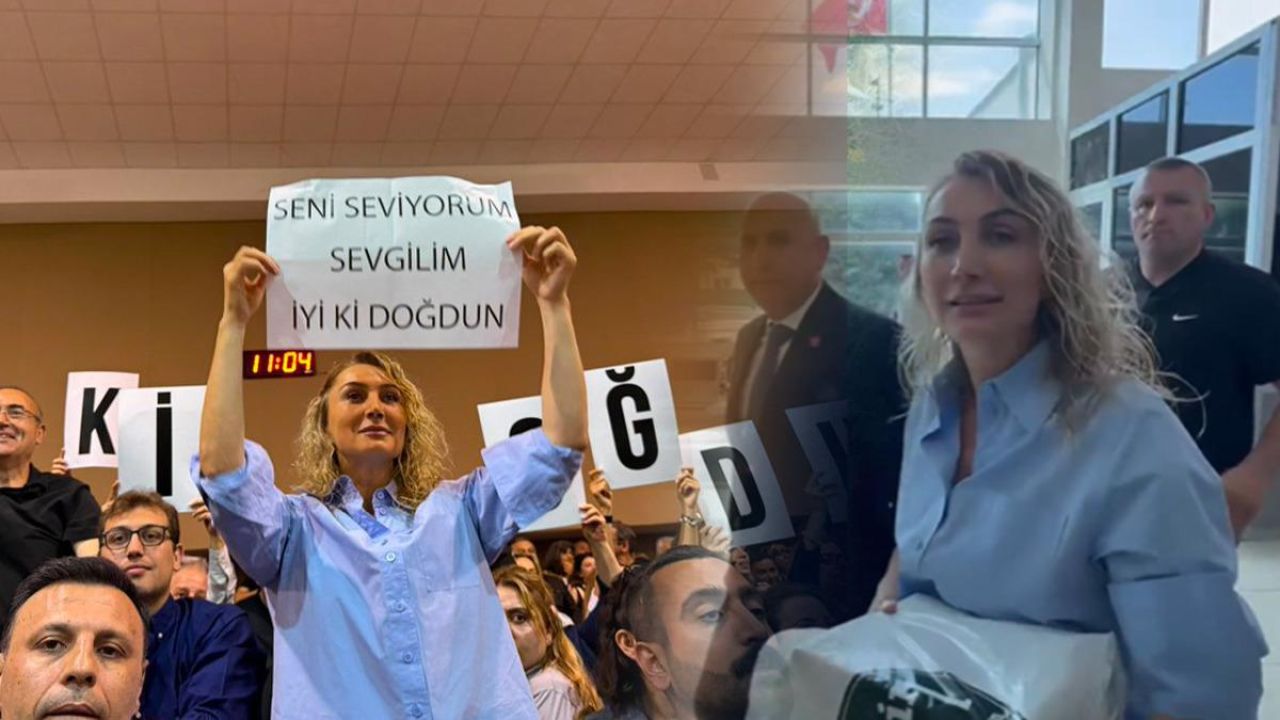 Dilek İmamoğlu'ndan pasta engeline pankartlı çözüm! “Seni Seviyorum Sevgilim"