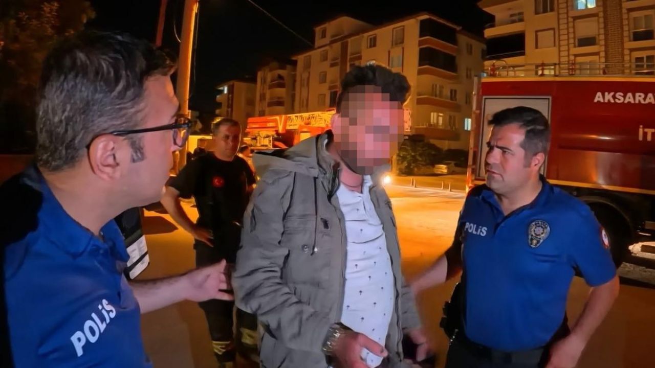 Aksaray'da hareketli saatler! Lastiklerini kesip tam mazot döküp yakacaktı ki...